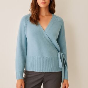 Ann Taylor Angora Blend V-Neck Wrap Sweater XL